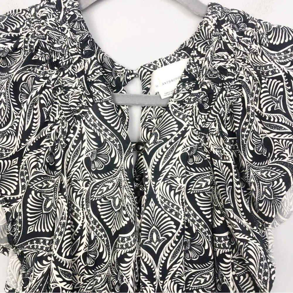 ANTHROPOLOGIE | Zadie Black & White Patterned Belted Jumpsuit Women’s Size 0 - Picture 9 of 14